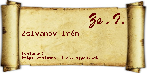 Zsivanov Irén névjegykártya