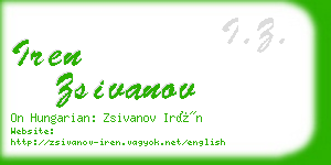 iren zsivanov business card